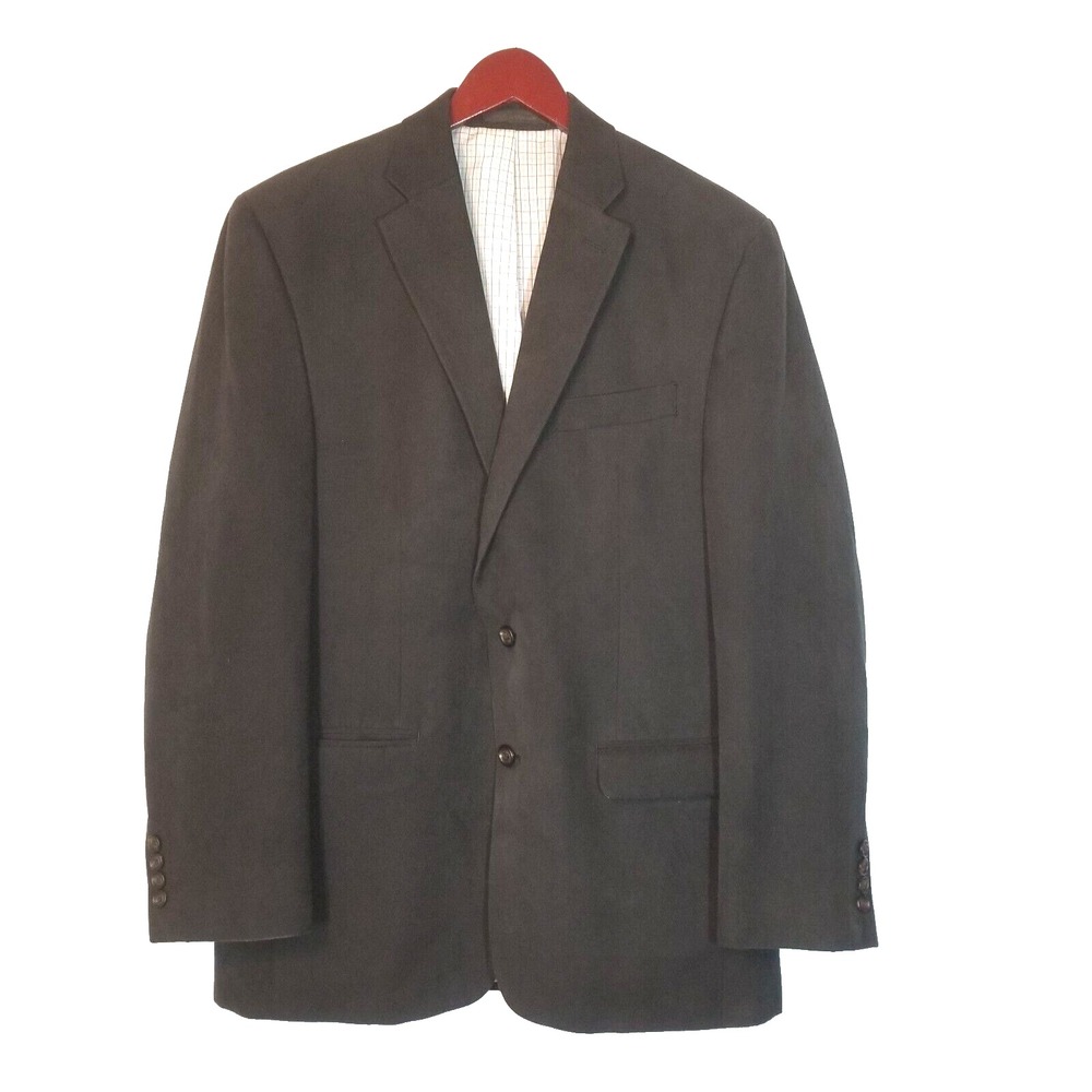 Lauren Ralph Lauren Black Faux SUEDE Mens 40 Blazer Sportscoat 2 Button Jacket‎